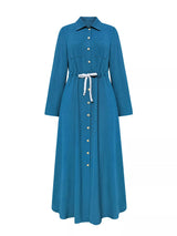 Button - Down Long Sleeve Dress - Nordavory