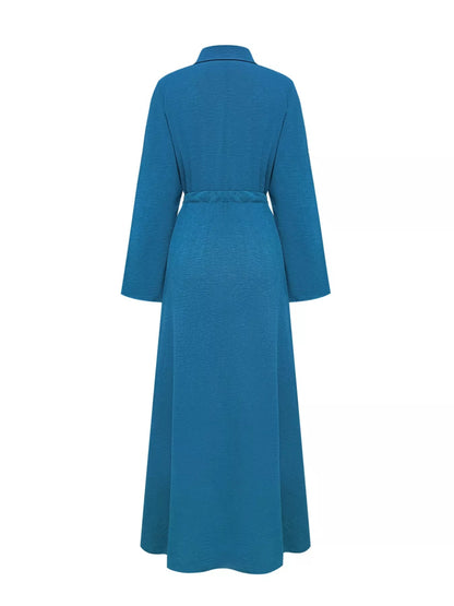 Button-Down Long Sleeve Dress-Nordavory