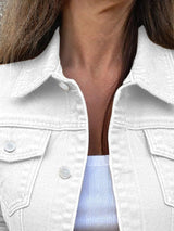 Button Front Closure Denim Jacket - Nordavory