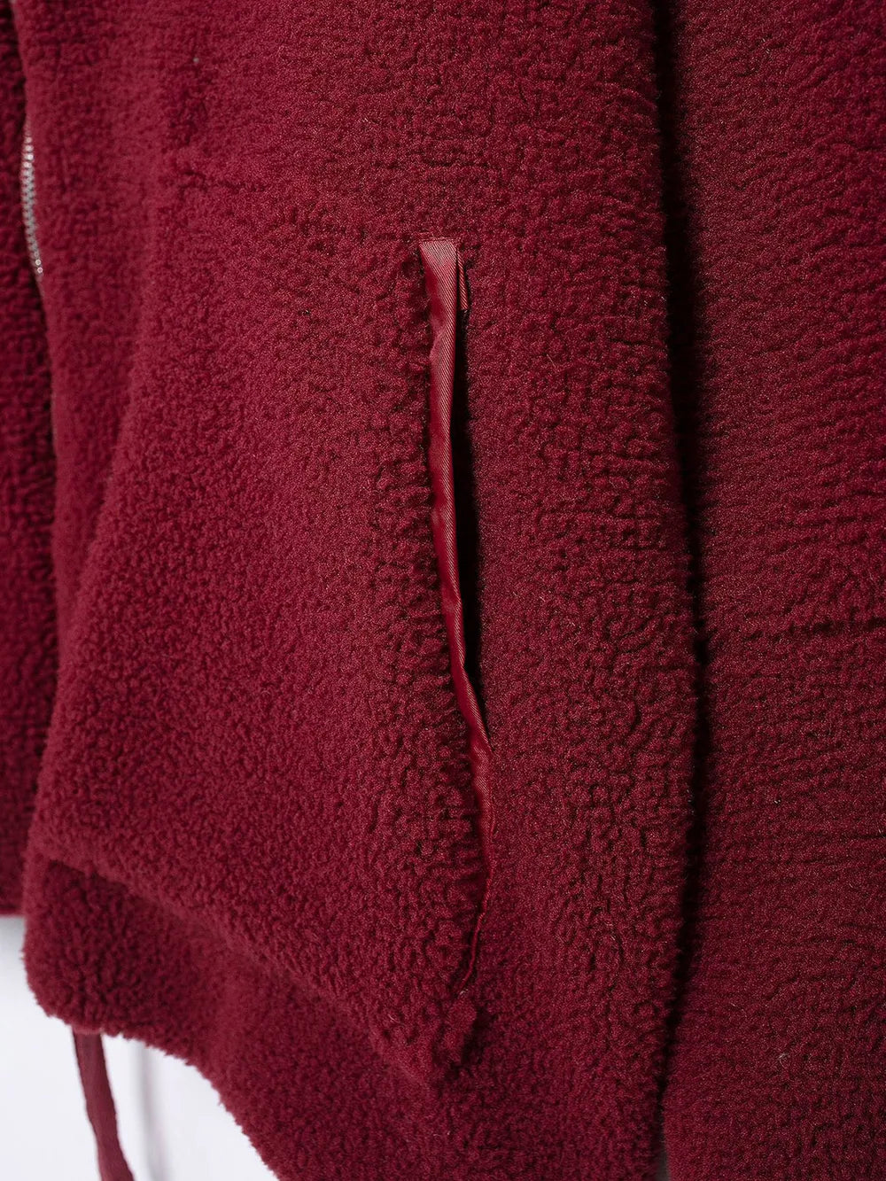 Turtleneck Zip Up Long Sleeve Plush Jacket-Nordavory