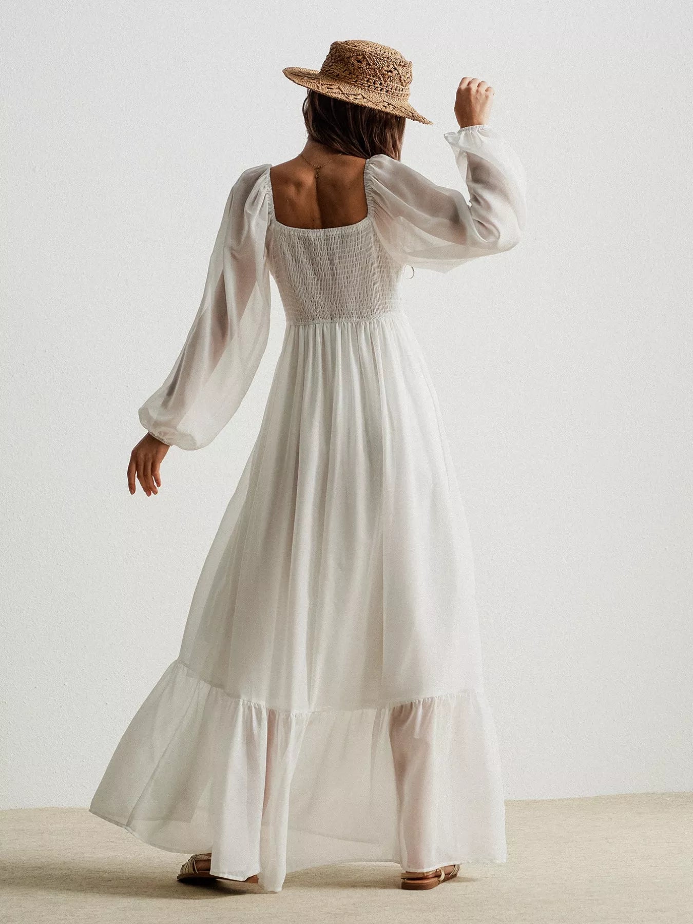 Boho Chic Crochet Lace Maxi Dress-Nordavory