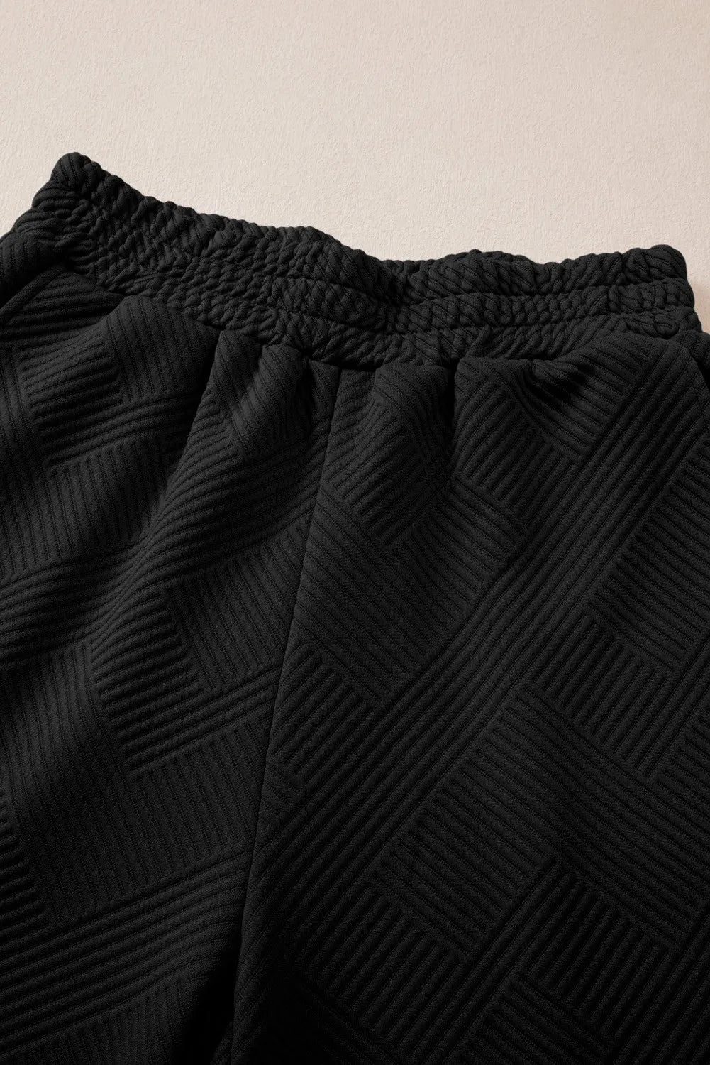 Textured Long Sleeve Top and Drawstring Pants Set-Nordavory