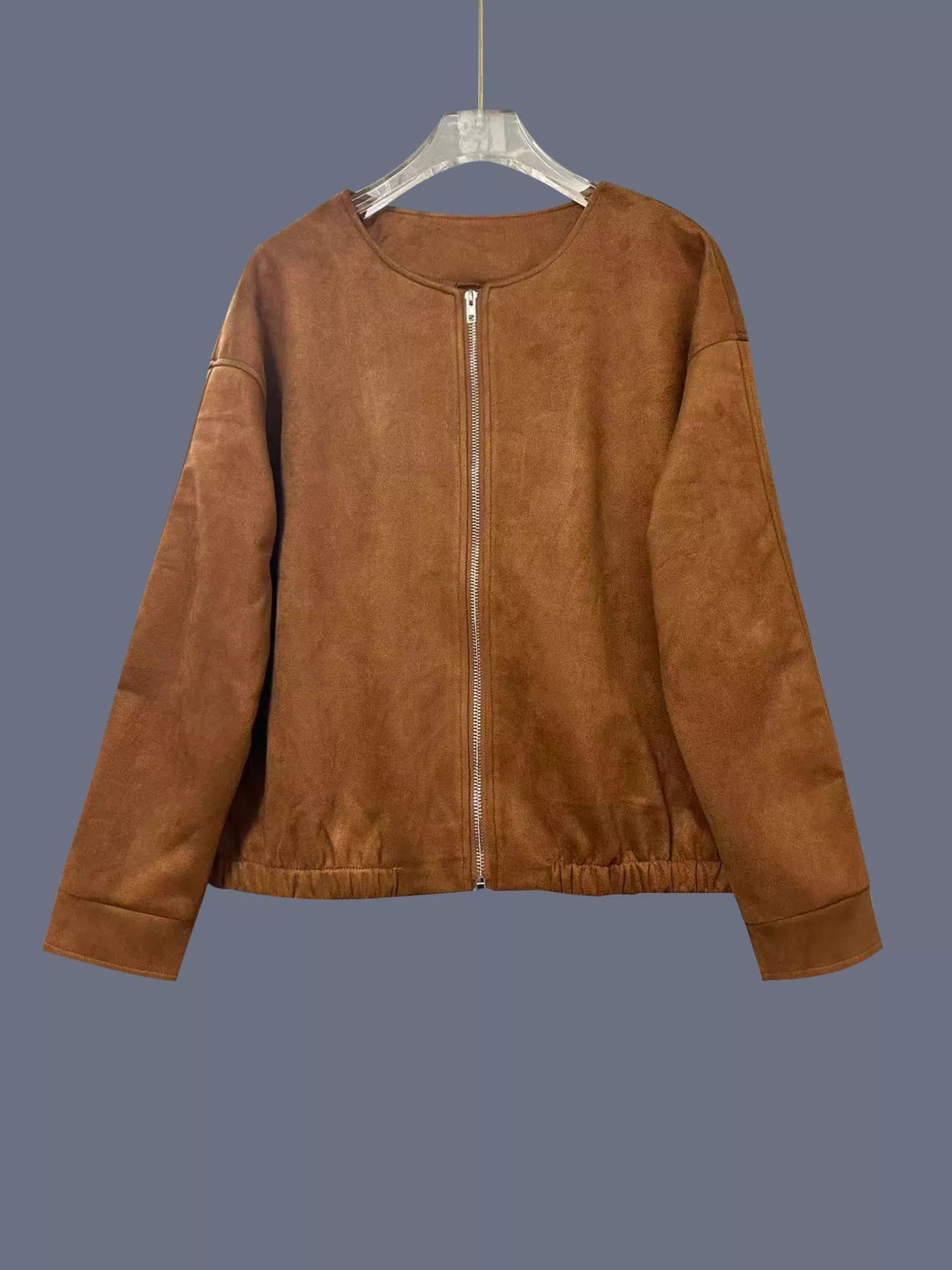 Zip Up Dropped Shoulder Jacket-Nordavory