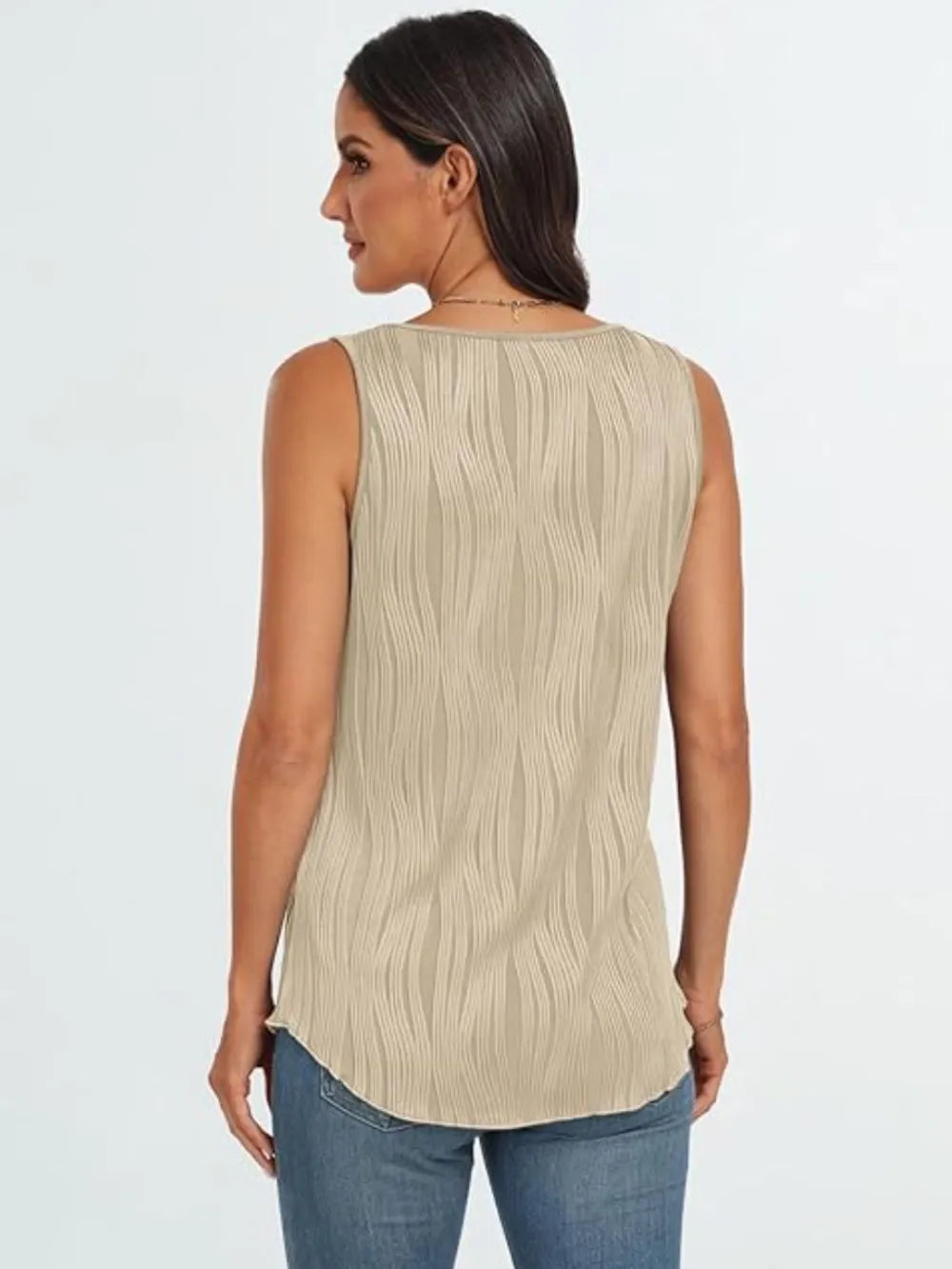 Round Neck Wide Strap Tank-Nordavory