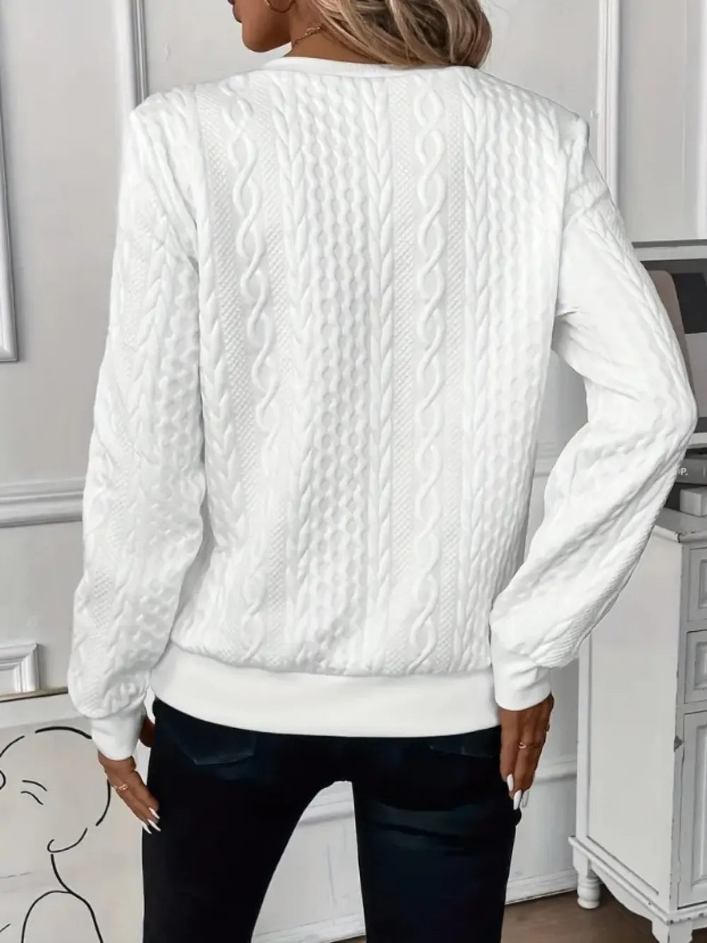 Texture Half Zip Long Sleeve Sweatshirt-Nordavory