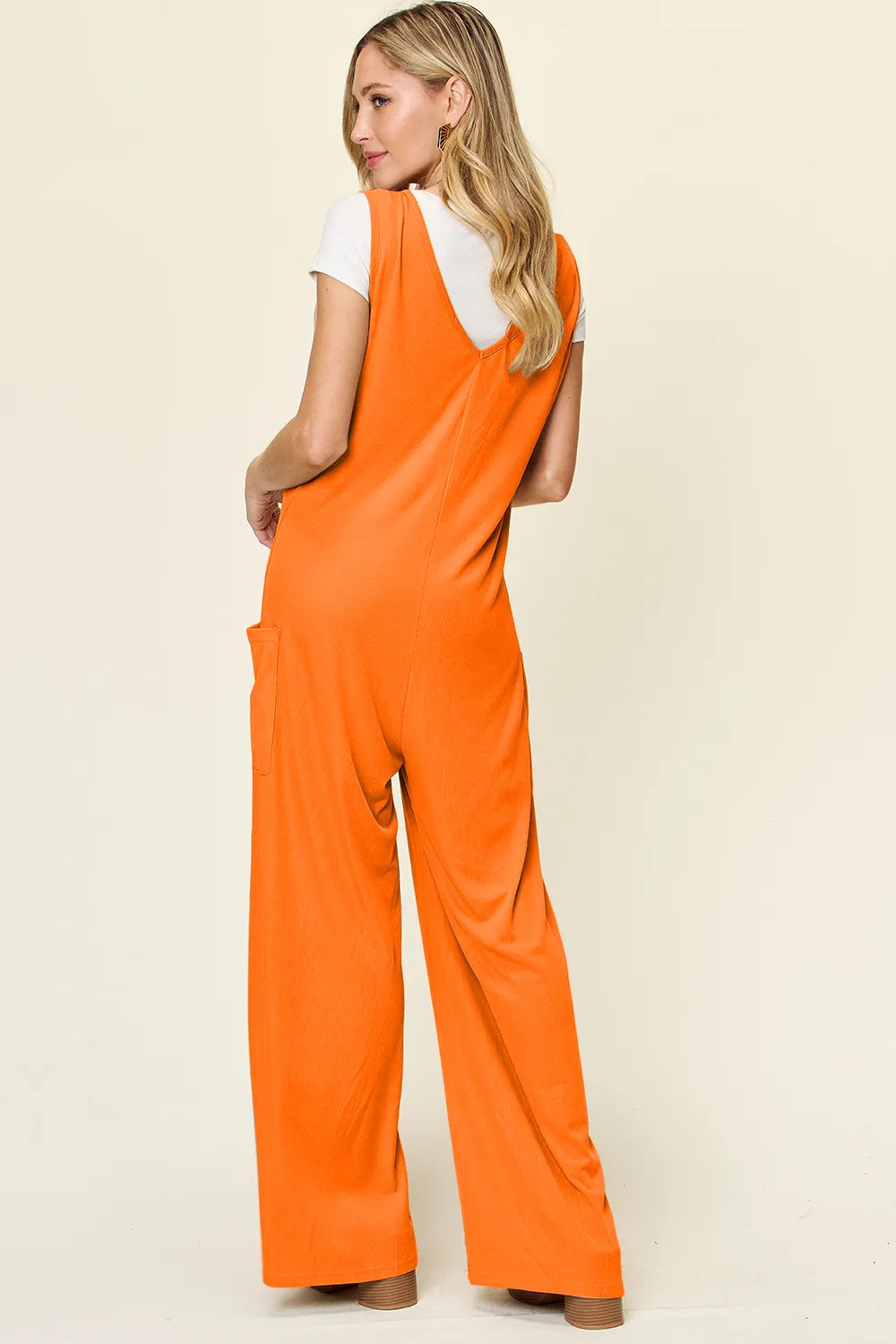 Double Take Full Size Sleeveless Wide Leg Jumpsuit with Pockets-Nordavory