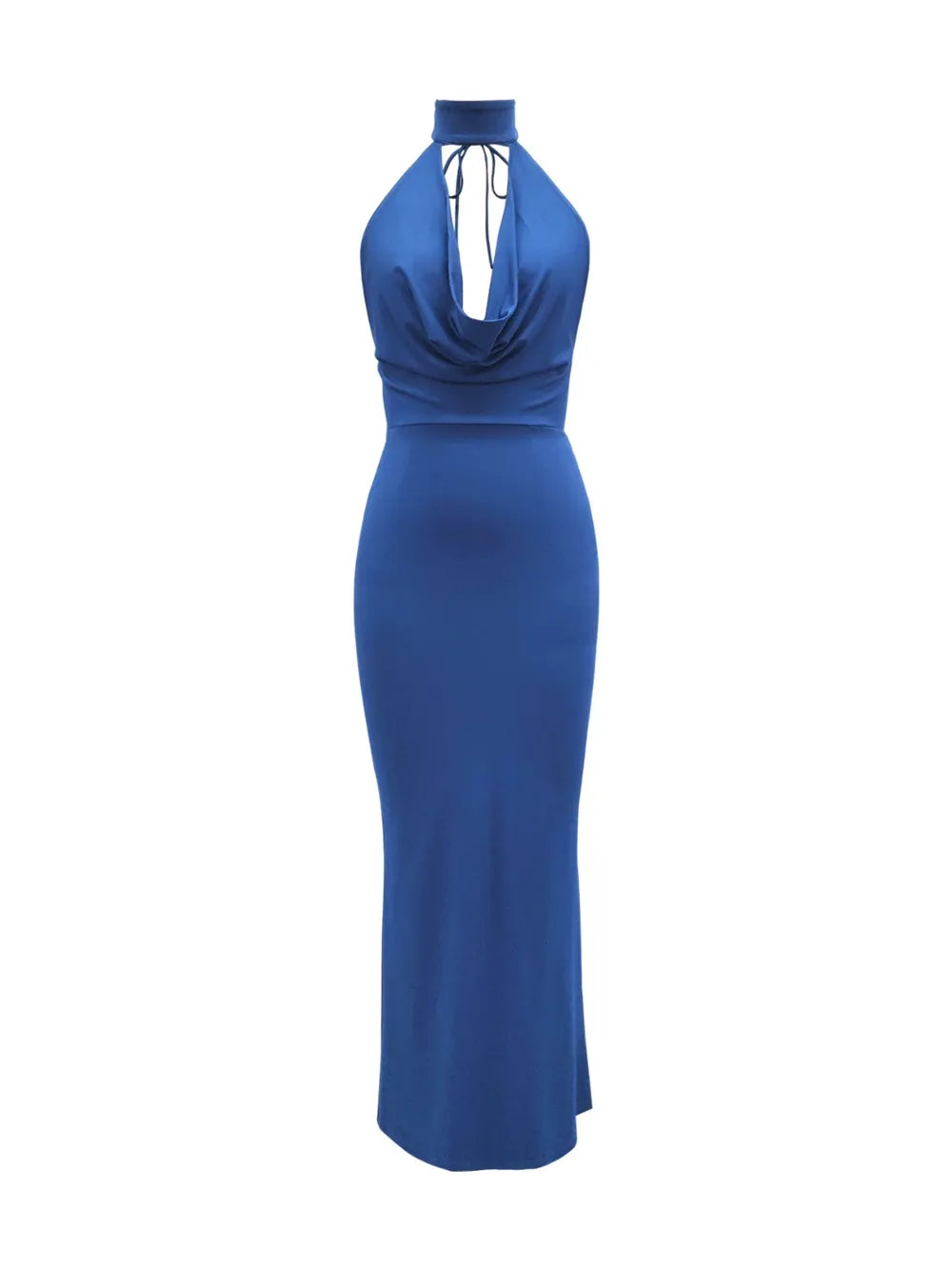 Backless Lace Up Back Sleeveless Maxi Dress-Nordavory