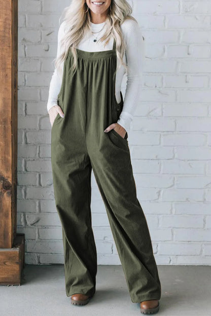 Square Neck Wide Strap Overalls-Nordavory