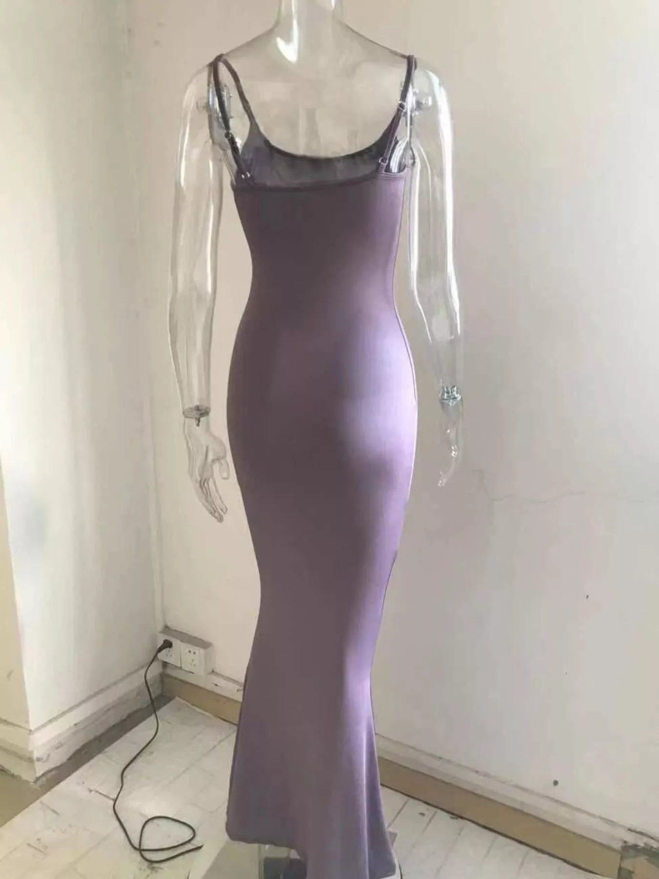 Spaghetti Strap Bodycon Maxi Dress-Nordavory