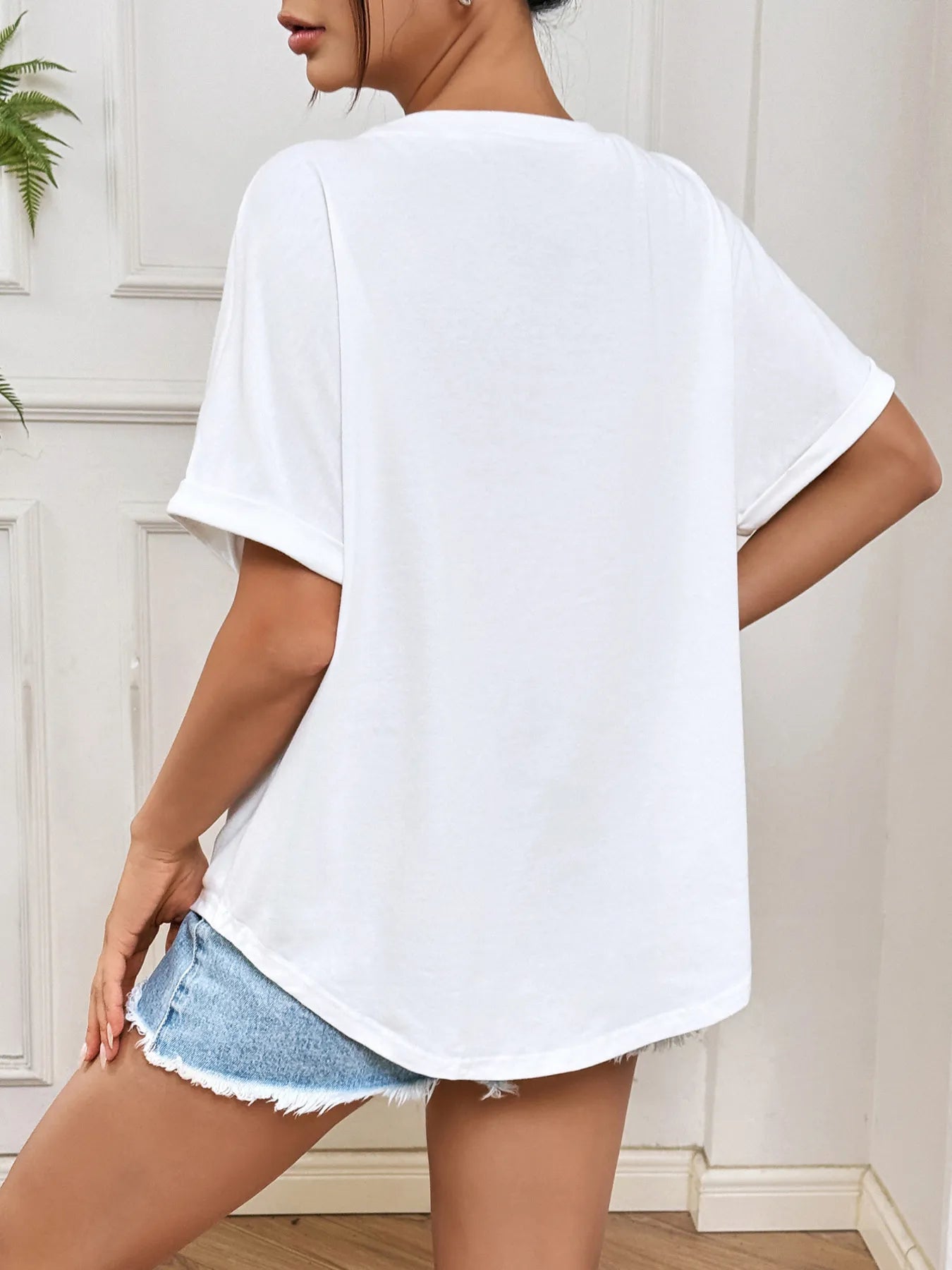 Bow Round Neck Casual T-Shirt-Nordavory