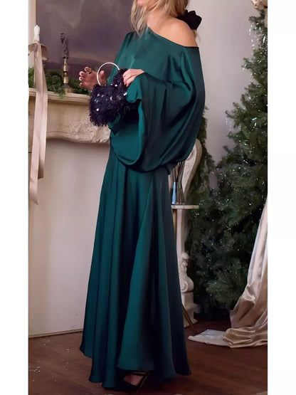 Full Size Elegant Batwing Sleeve Maxi Dress Plus Size-Nordavory