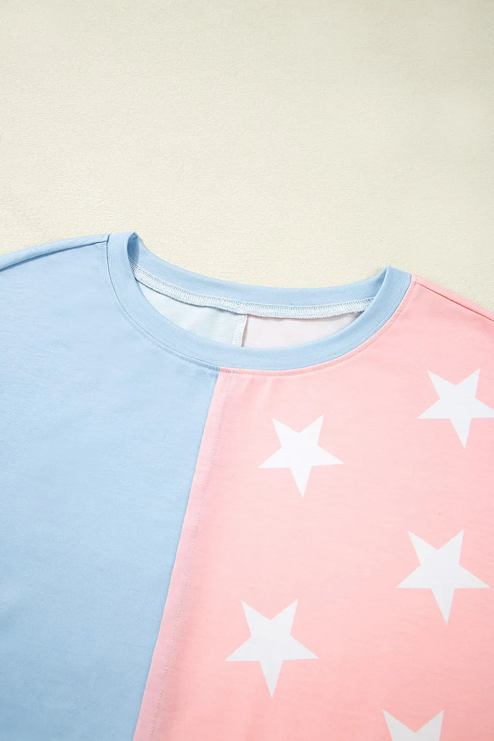 Patriotic Star Color Block T-Shirt-Nordavory