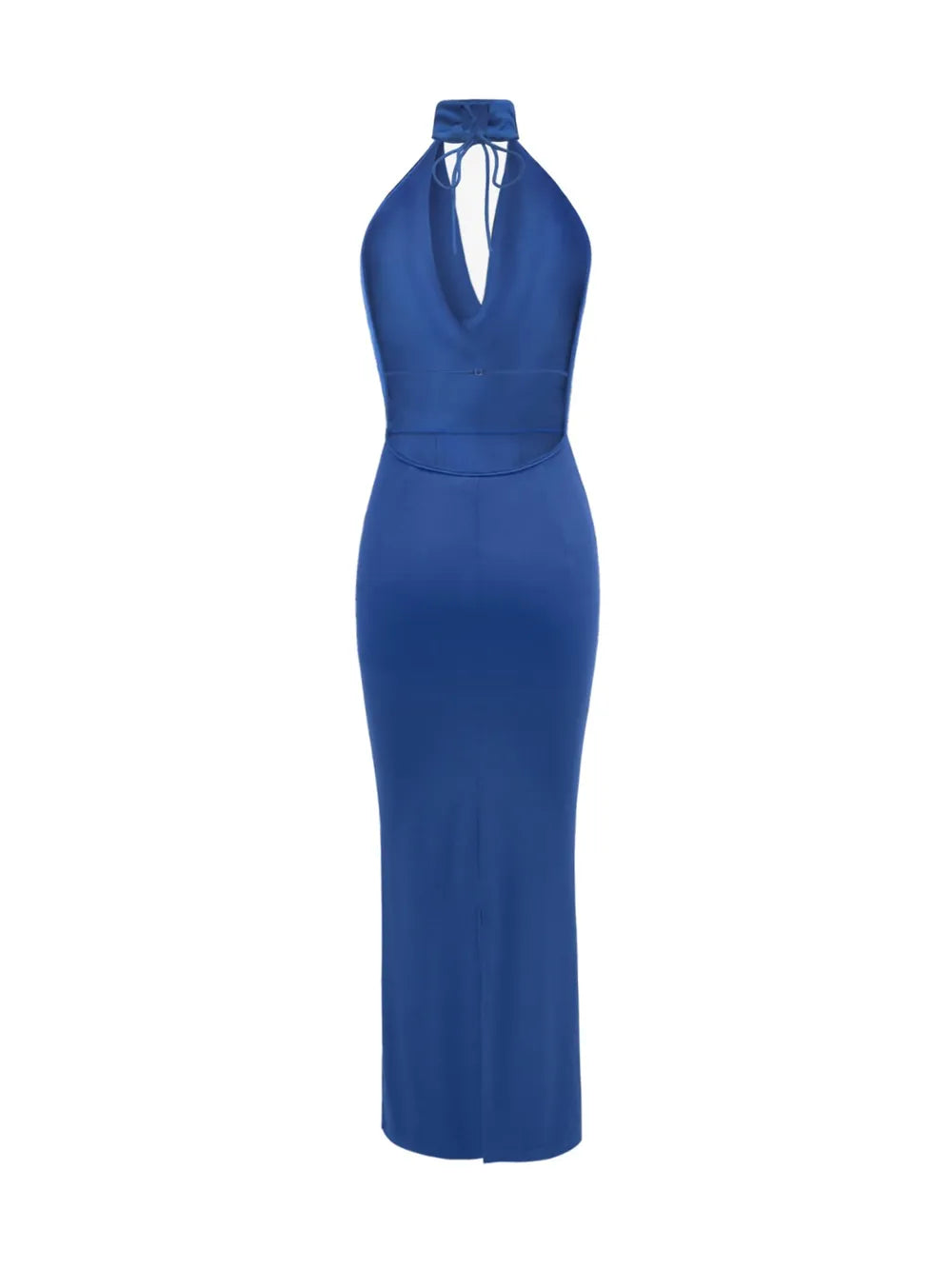 Backless Lace Up Back Sleeveless Maxi Dress-Nordavory