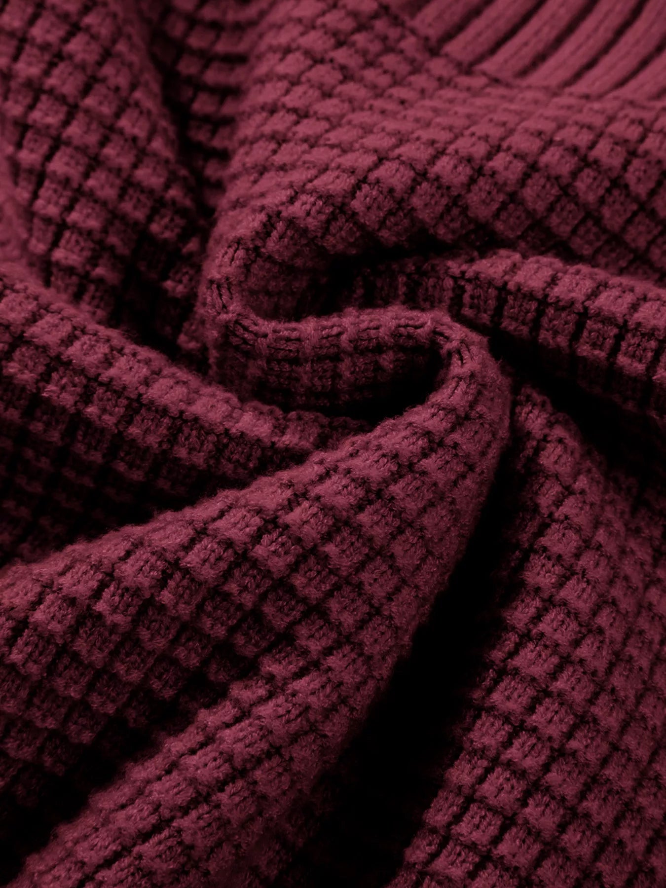 Solid Color Mixed Textured Knitted Crew Neck Sweater-Nordavory