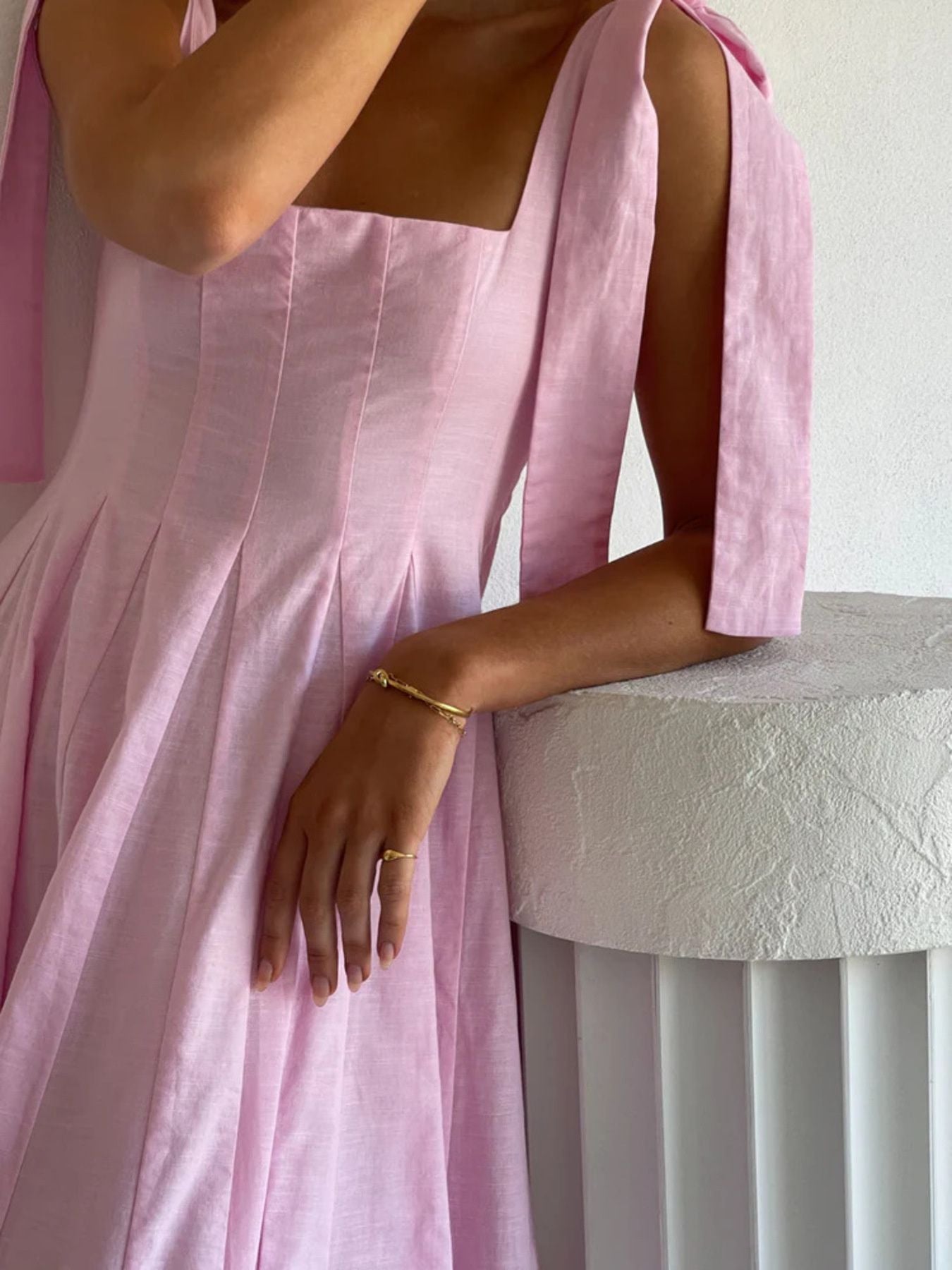 Gradient Tie Shoulder Maxi Dress-Nordavory
