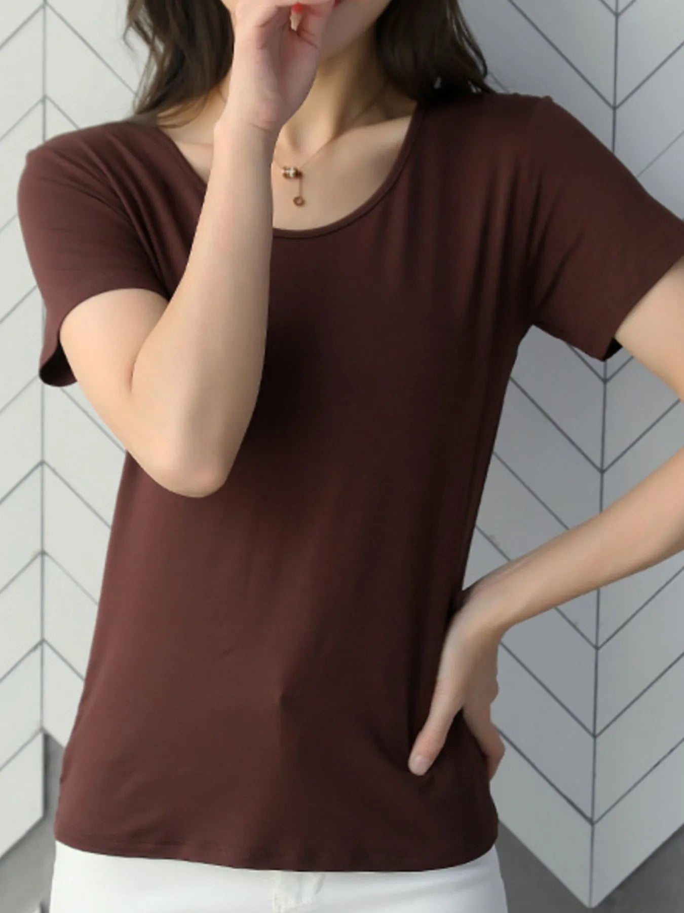 Round Neck Short Sleeve T-Shirt-Nordavory