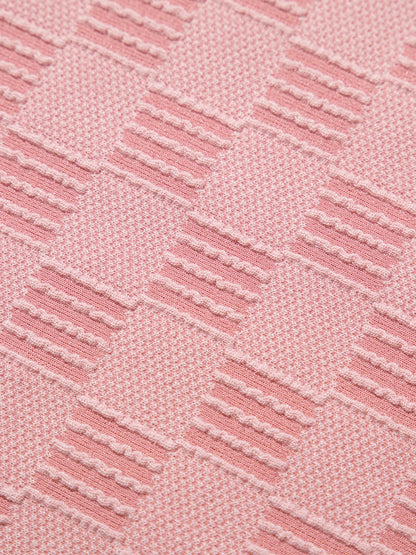 Checkered Textured Round Neck T-Shirt-Nordavory