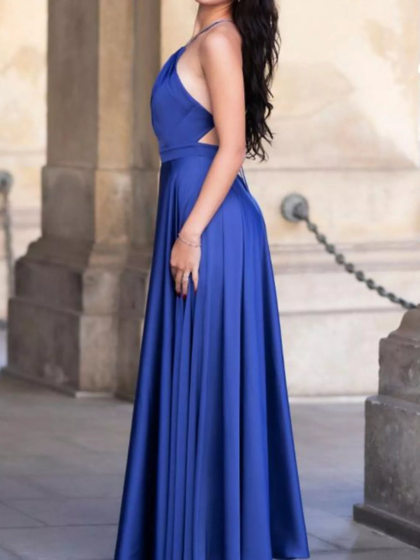Halter Neck Slit Maxi Dress-Nordavory