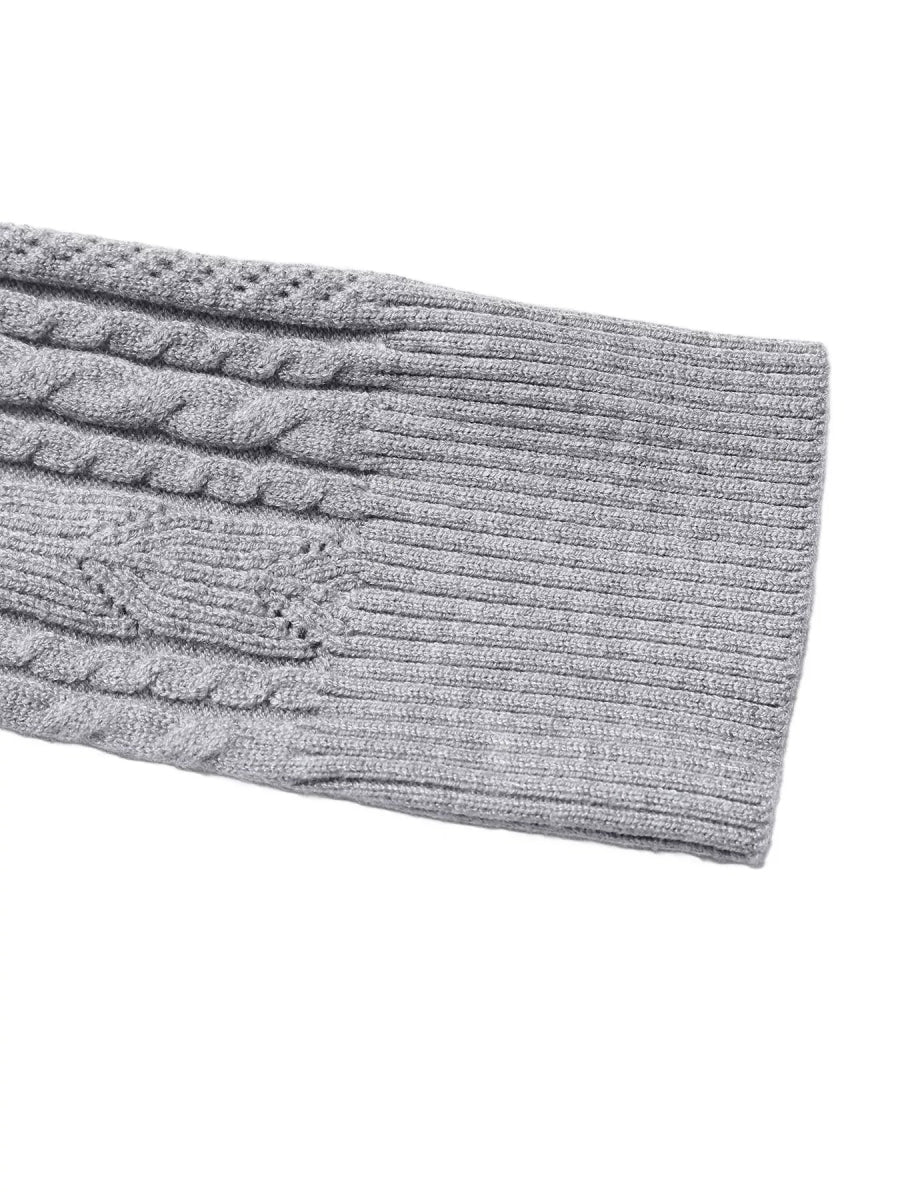 Cable Knit A-Line Sweater Dress-Nordavory