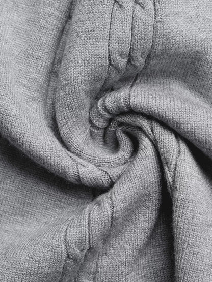Cable Knit A-Line Sweater Dress-Nordavory