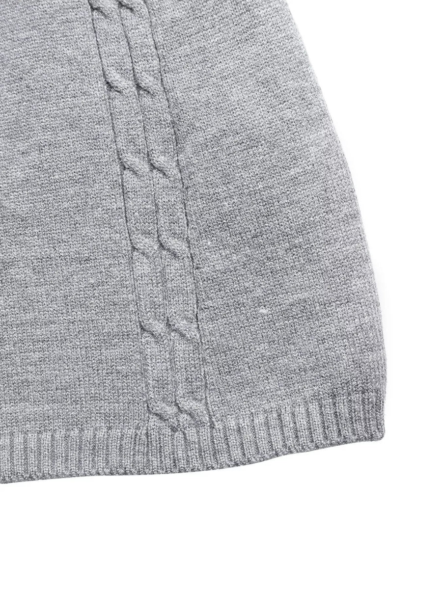 Cable Knit A-Line Sweater Dress-Nordavory