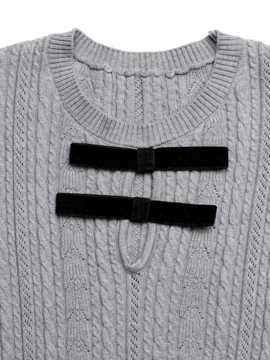 Cable Knit A-Line Sweater Dress-Nordavory