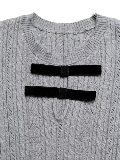 Cable Knit A-Line Sweater Dress-Nordavory