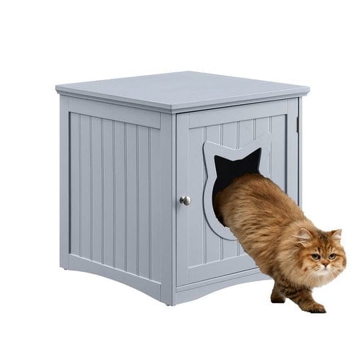 Cat House Side Table, Nightstand Pet House, Litter Box Enclosure - Nordavory