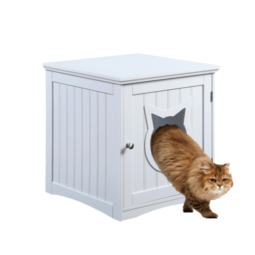 Cat House Side Table, Nightstand Pet House, Litter Box Enclosure - Nordavory