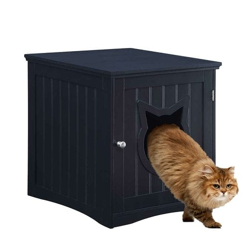 Cat House Side Table, Nightstand Pet House, Litter Box Enclosure - Nordavory