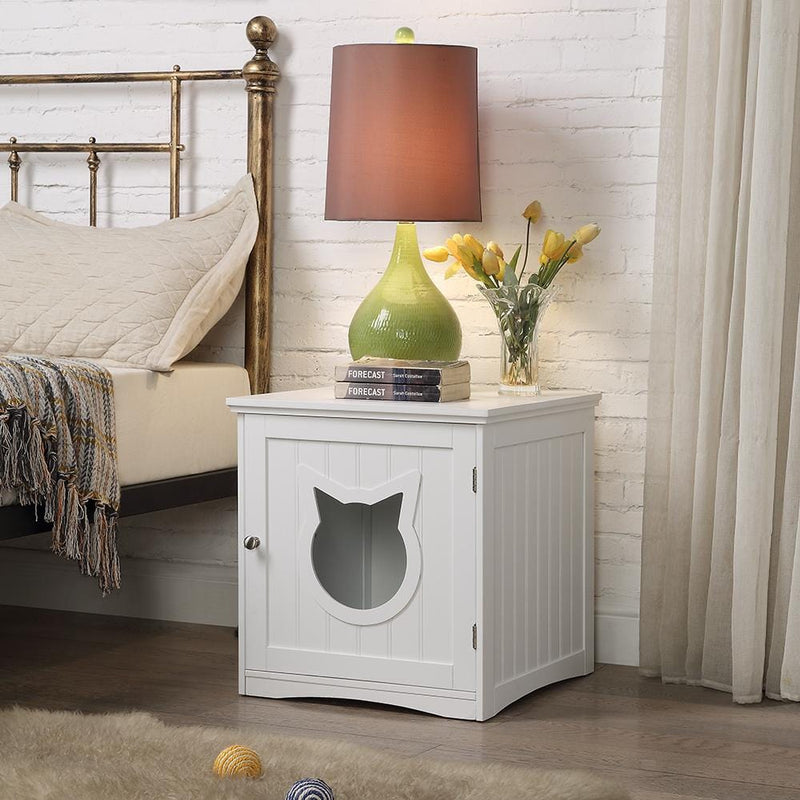 Cat House Side Table, Nightstand Pet House, Litter Box Enclosure - Nordavory