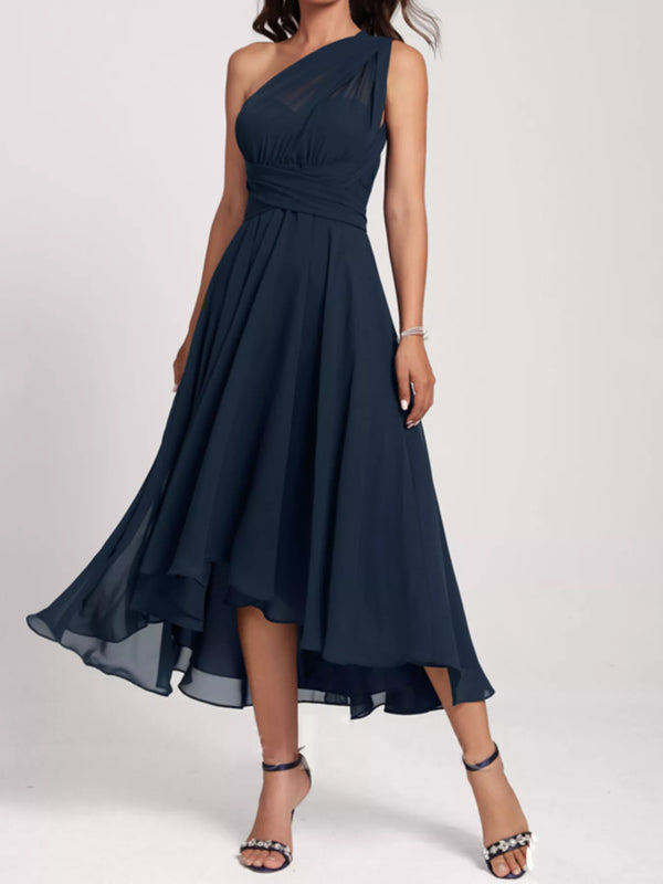 Ruched A-Line Midi Dress-Nordavory