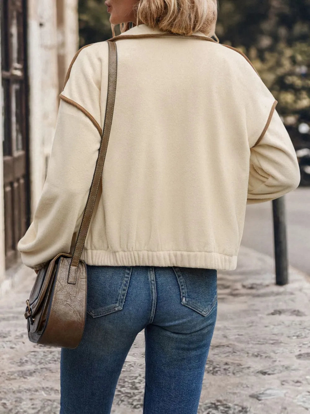 Perfee Zip Up Dropped Shoulder Polar Fleece Jacket-Nordavory