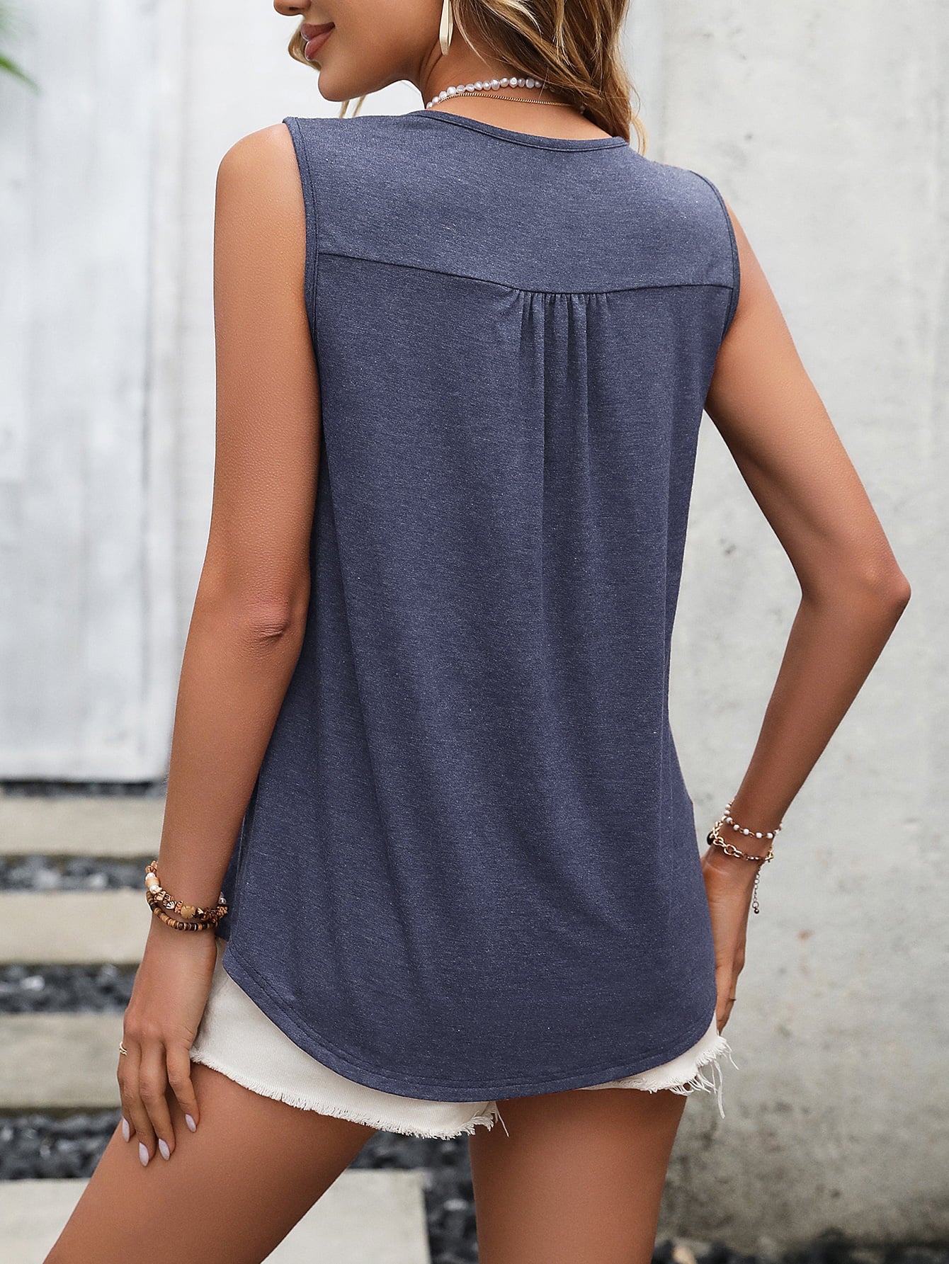 Ivy Lane Lace Contrast Scoop Neck Tank-Nordavory