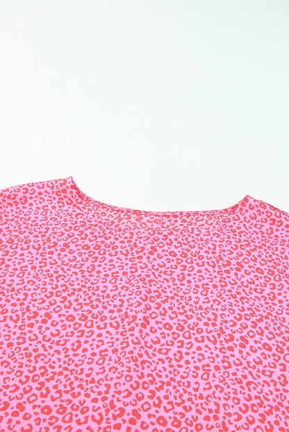 Leopard Smocked Flounce Sleeve Blouse-Nordavory