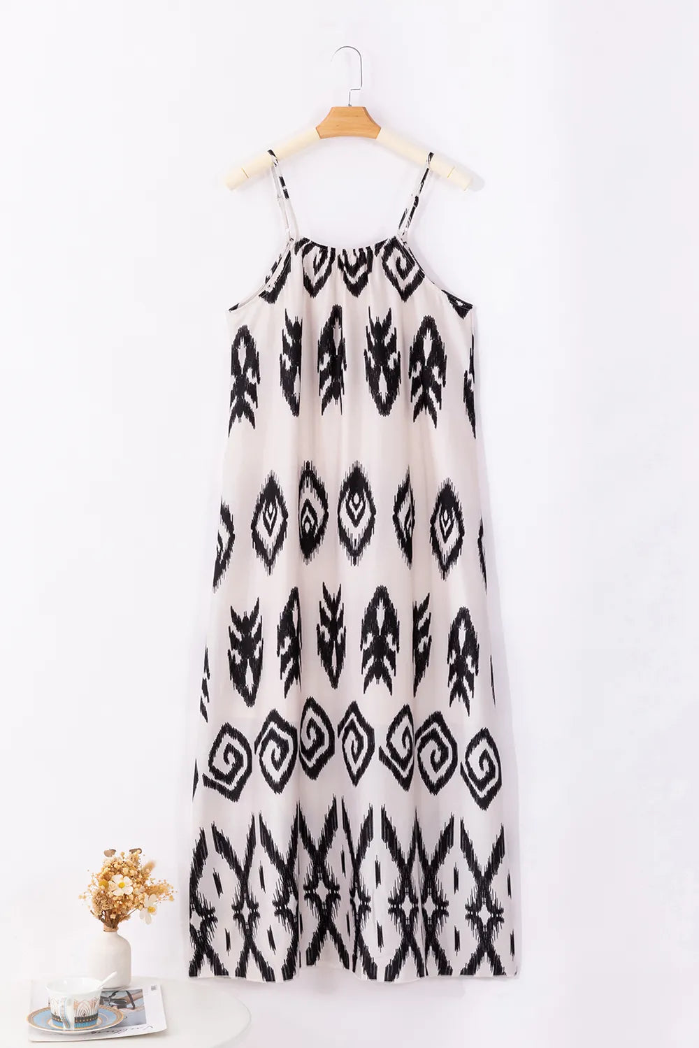 Full Size Printed Spaghetti Strap Cami Dress-Nordavory