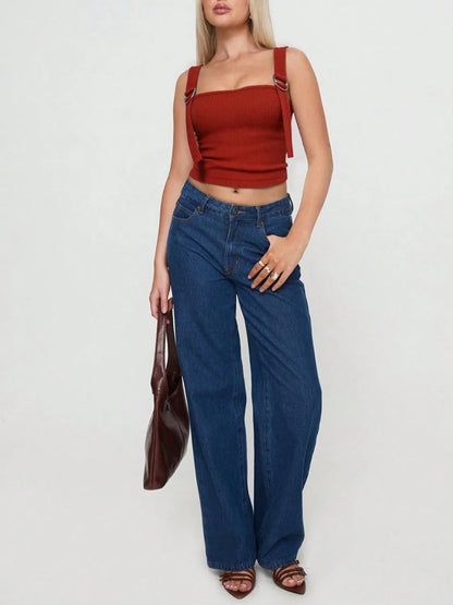 Square Neck Wide Strap Tank-Nordavory