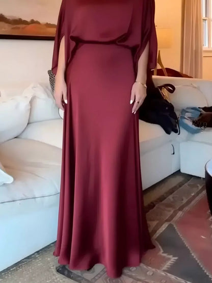 Full Size Elegant Batwing Sleeve Maxi Dress Plus Size-Nordavory