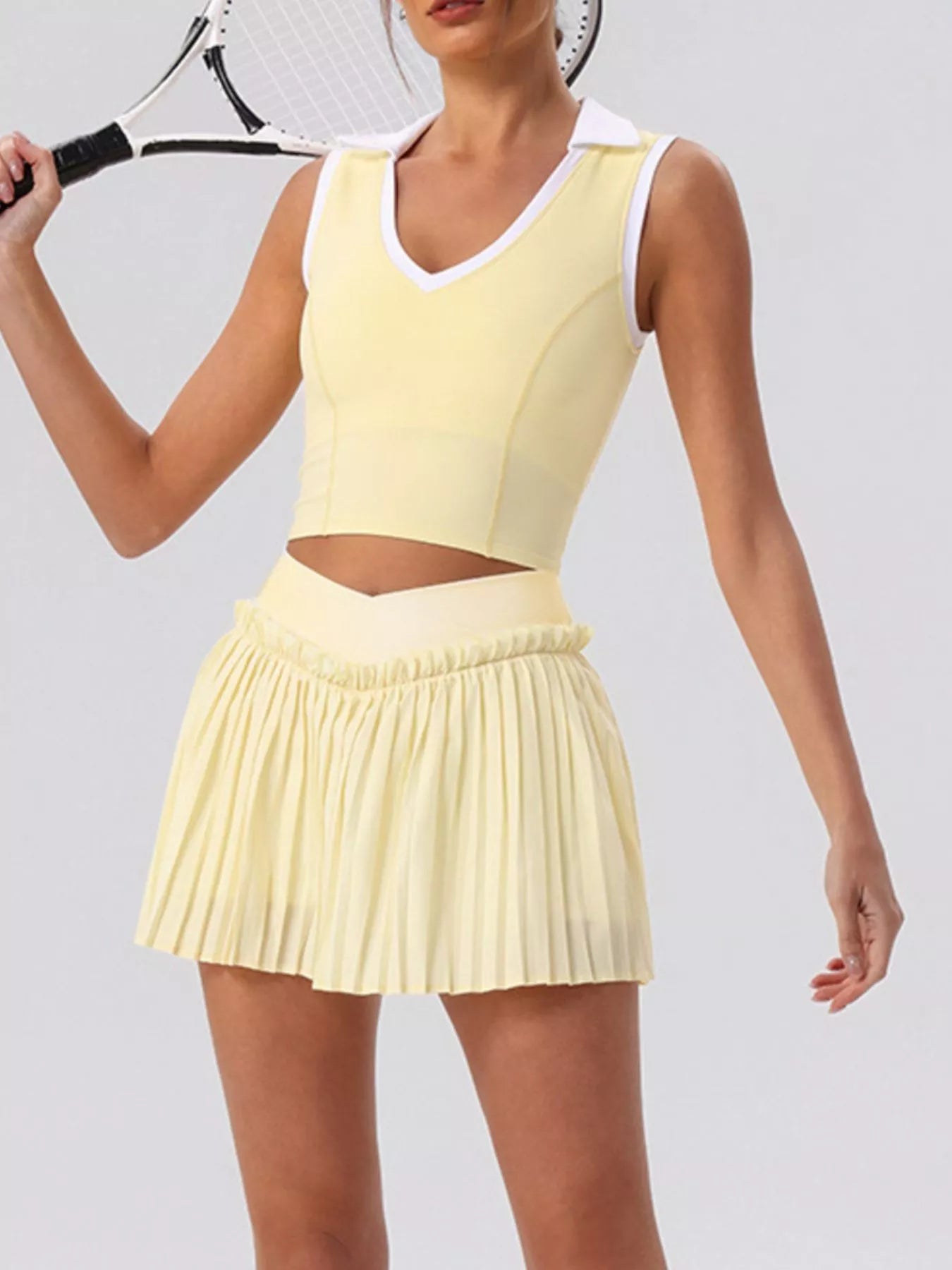 Sleeveless Top and Pleated Skirt Active Set – image 5