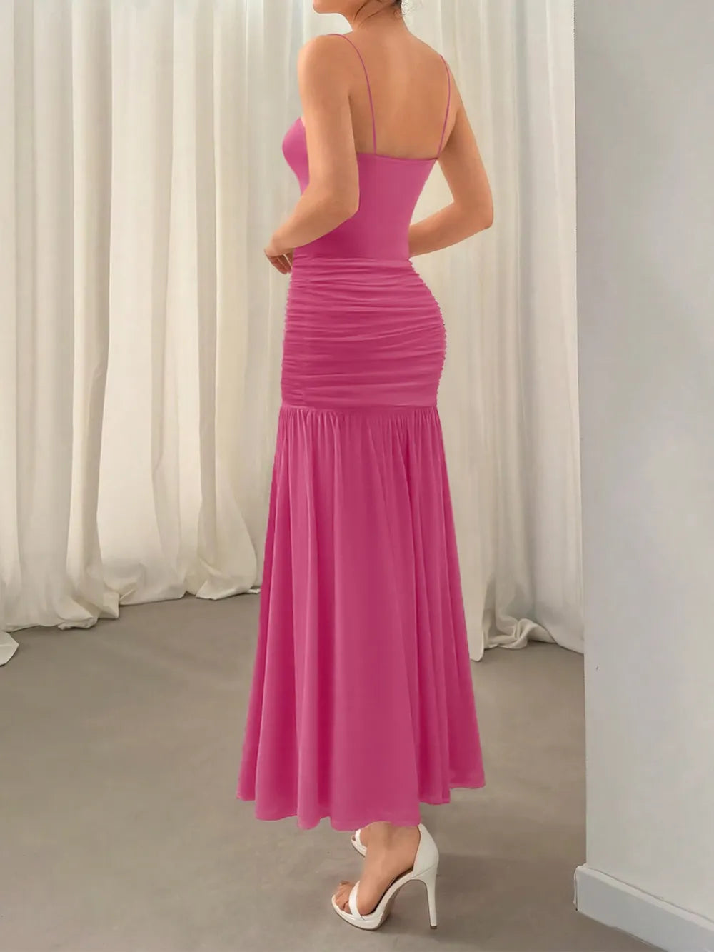 Ruched Maxi Cami Dress-Nordavory