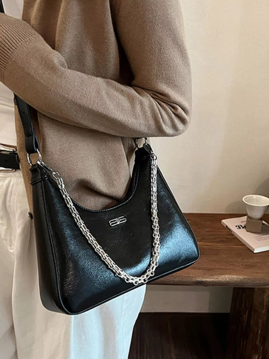 Chain-Accented Crossbody Bag-Nordavory