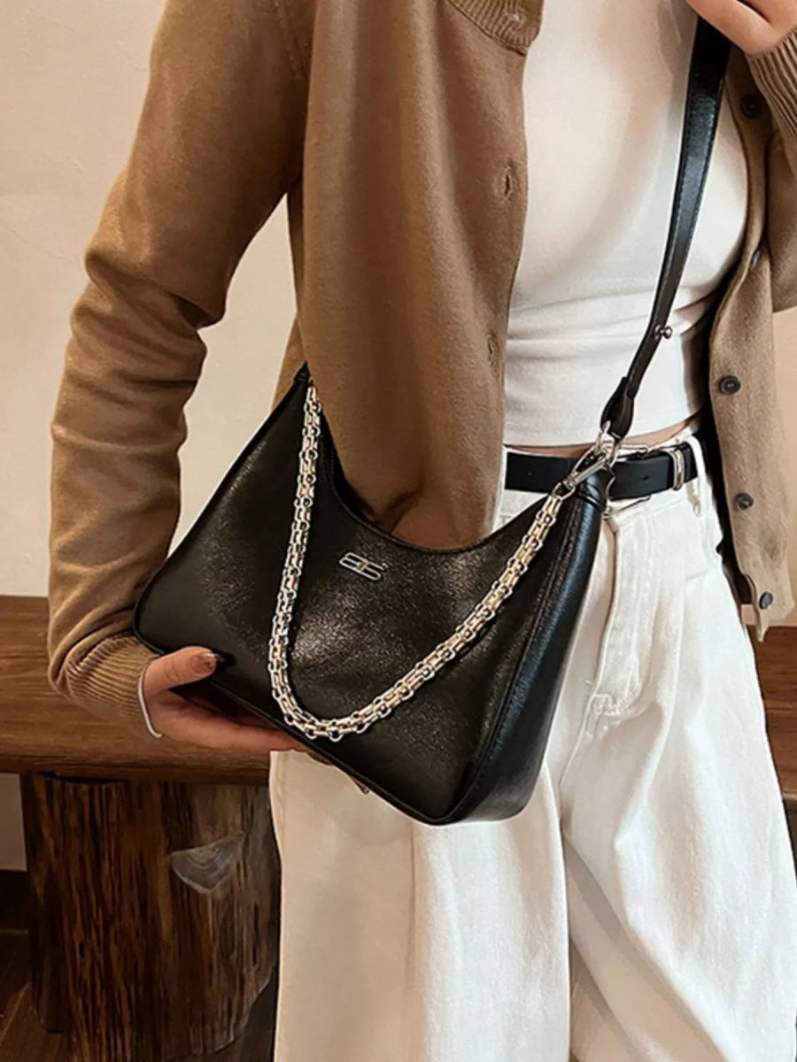 Chain-Accented Crossbody Bag-Nordavory