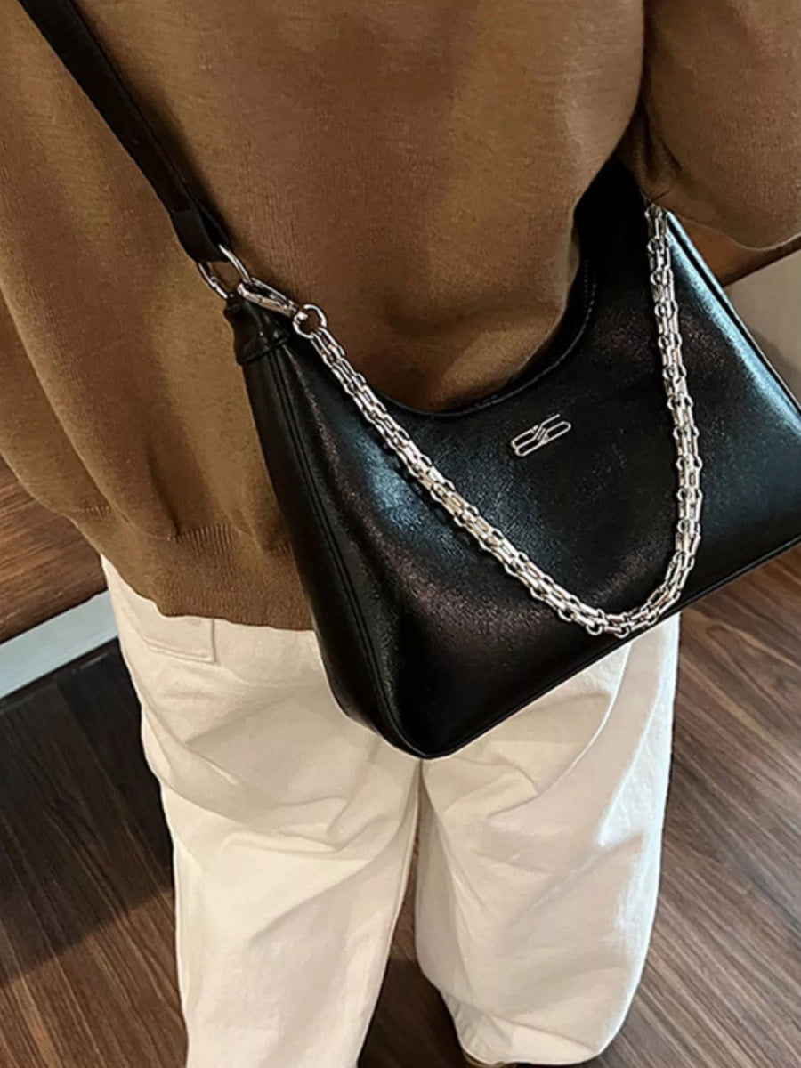 Chain-Accented Crossbody Bag-Nordavory