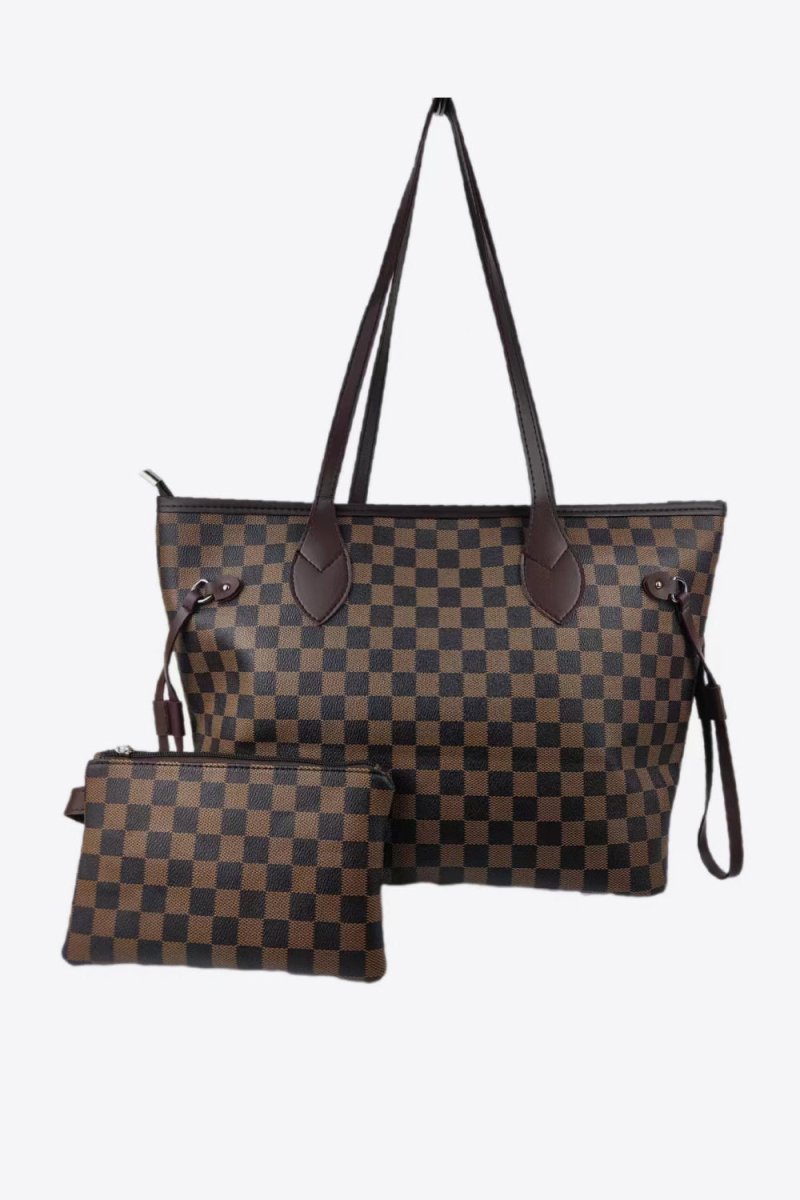 Checkered PVC Two - Piece Bag Set - Nordavory