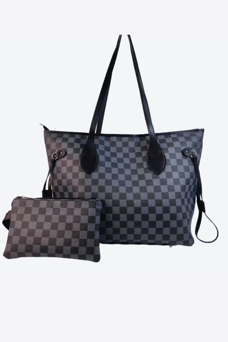 Checkered PVC Two-Piece Bag Set-Nordavory