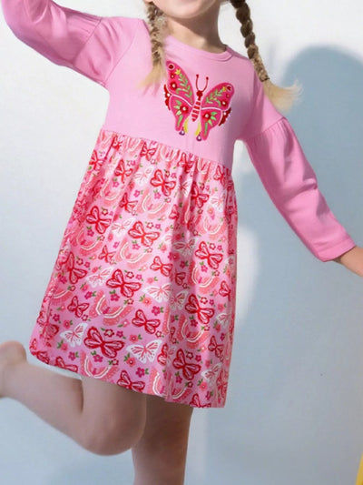 Children's Butterfly Long Sleeve Casual Dress – Nordavory