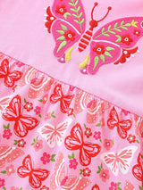Children's Butterfly Long Sleeve Casual Dress - Fuchsia Pink / 2Y - Image 5