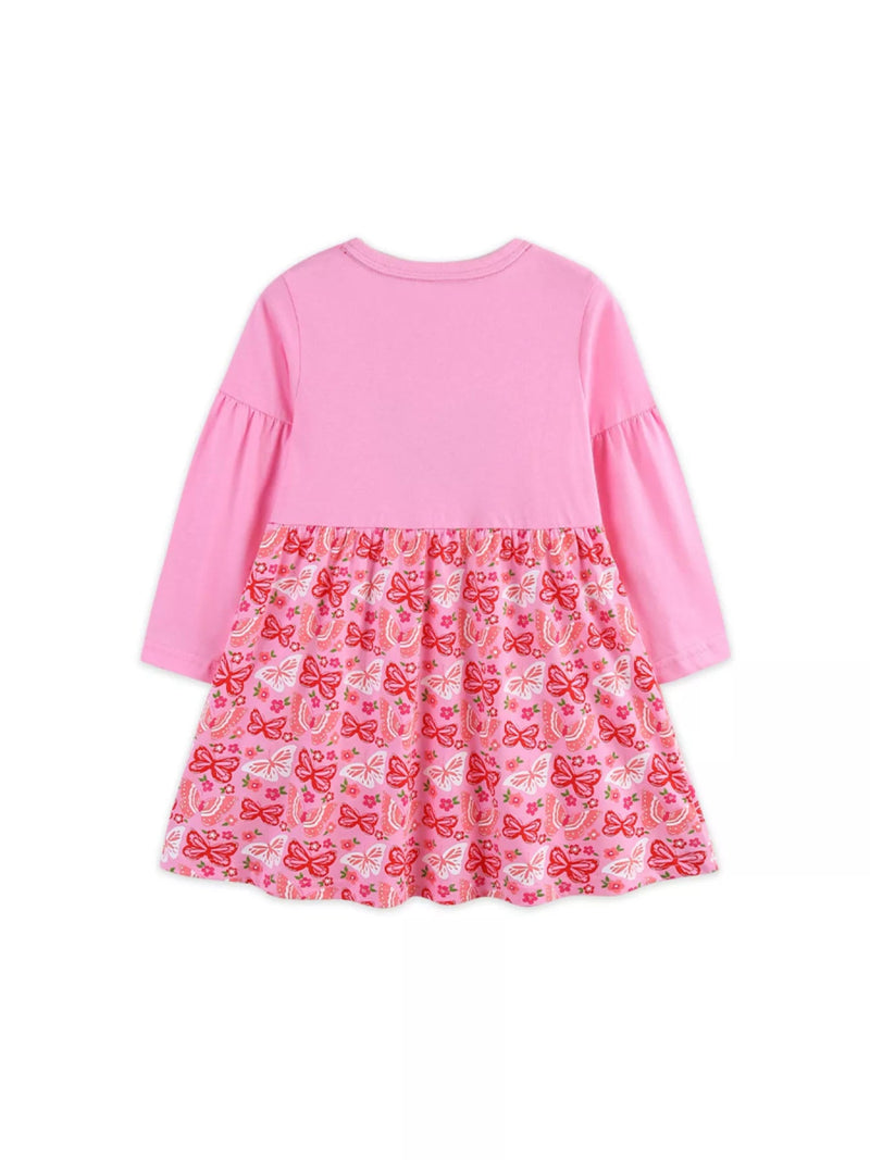 Children's Butterfly Long Sleeve Casual Dress - Nordavory