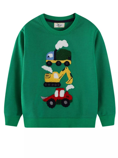Children's Cartoon Vehicle Crew Neck Sweatshirt – Nordavory