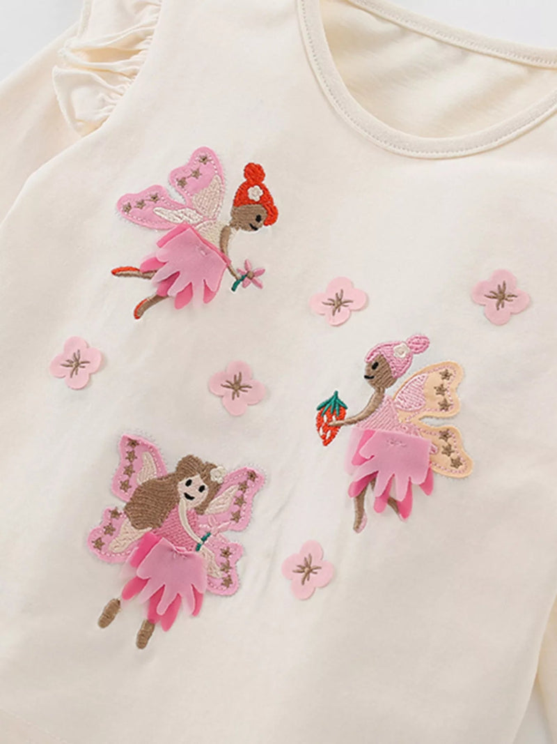 Children's Fairy Embroidered Long Sleeve T-Shirt - Nordavory